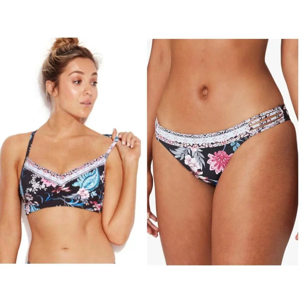 New! Seafolly 2-Piece Set Water Graden Bralette & Bikini Bottom 21498